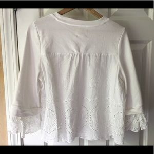 White summer top with lacy detail